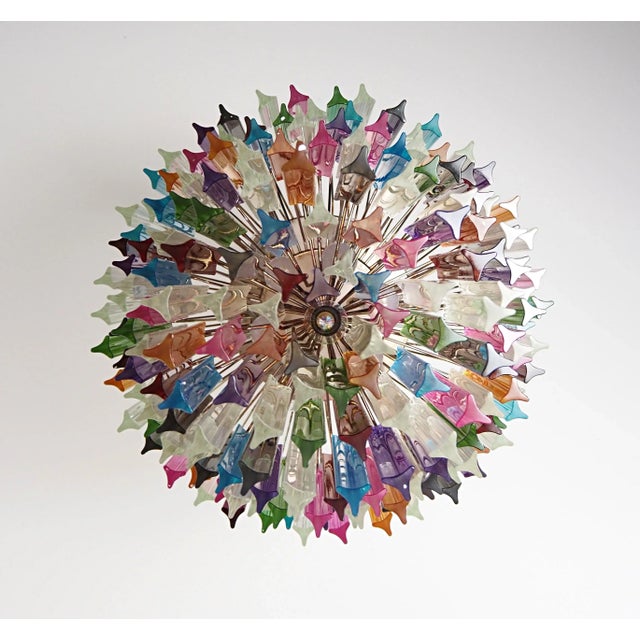 Murano Multicolor Triedri 187 Prism Chandelier, Mariangela Model For Sale - Image 4 of 10