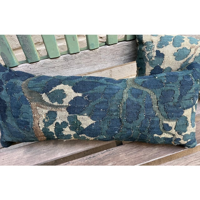 Green A Pair of 18th Century Pillow With Verdure Tapestry For Sale - Image 8 of 12