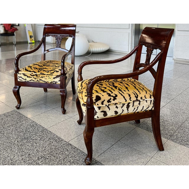 Early 20th Century Danish Biedermeier Style Mahogany Armchairs - A Pair For Sale - Image 4 of 13