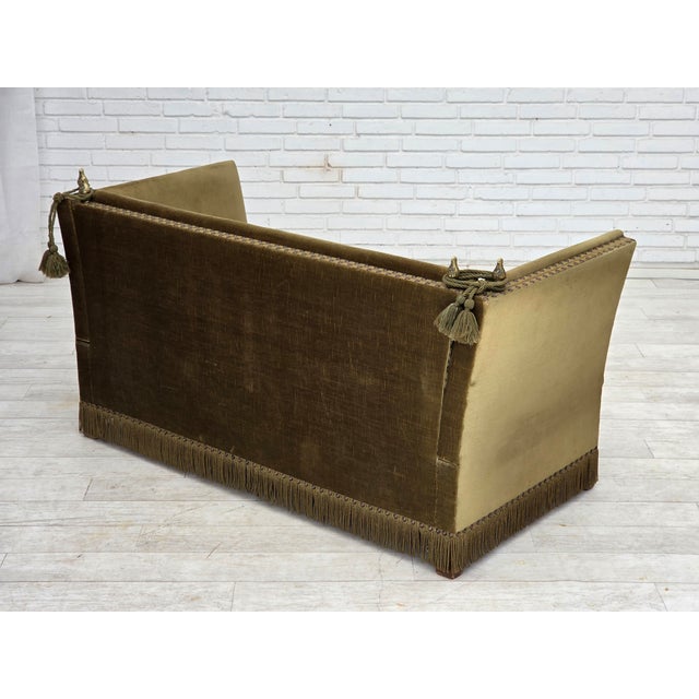 Danish 2-Seater Spanish Drop Arm Sofa in Furniture Velour, 1970s For Sale - Image 15 of 18