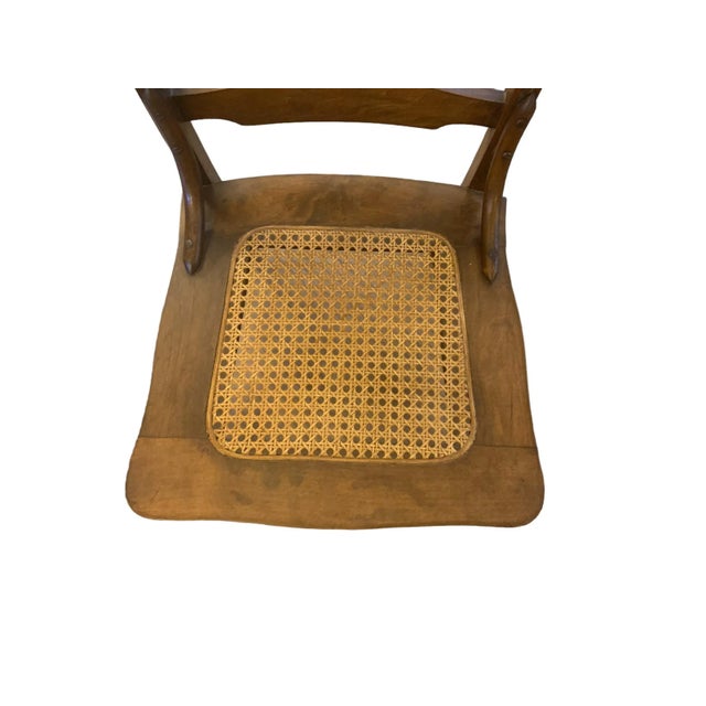 Victorian 1950s Oak Pressed Back Nursing Chair For Sale - Image 3 of 6