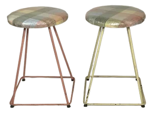 Seng of Chicago Swivel Wrought Iron Stools, Set of 2