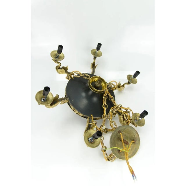 French Empire Style Bronze, Brass and Glass Chandelier, 1920s For Sale - Image 16 of 18
