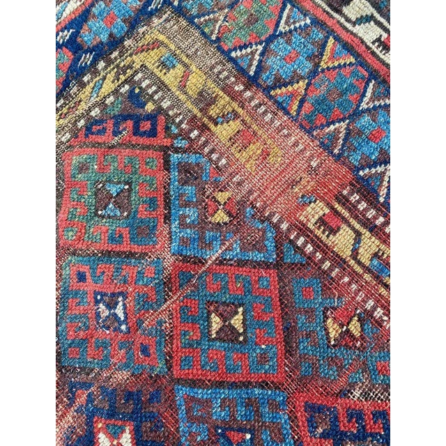 Antique Tribal Shahsavand Horse Cover Rug For Sale - Image 6 of 16