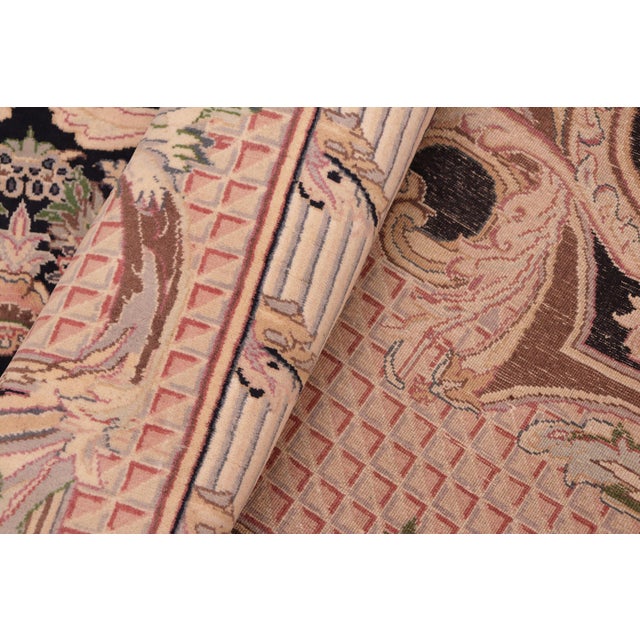 Textile Art Nouveau Savonnerie Pak-Persian Black/Rust Wool Rug - 8'1'' X 10'4'' For Sale - Image 7 of 9