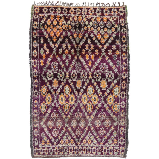 Vintage Berber Beni M'Guild Moroccan Rug - 06'10 X 10'05 For Sale - Image 9 of 9