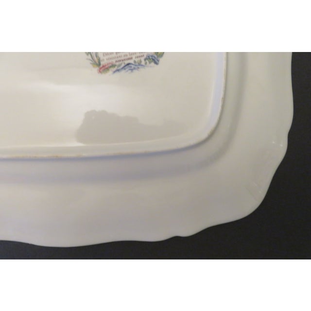 Sarreguemines France Majolica Rouen Faiencea Large 16" Rectangle Platter Vintage For Sale - Image 14 of 16