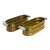 Vintage Brass Herb Planters With Blue & White Ceramic Handles - A Pair For Sale
