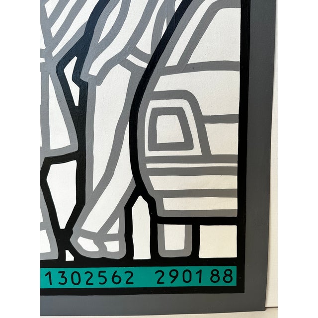 1980s Mid Century Modern Albinet, Jean Paul "A0061302562" Acrylic Painting on Canvas For Sale - Image 5 of 6