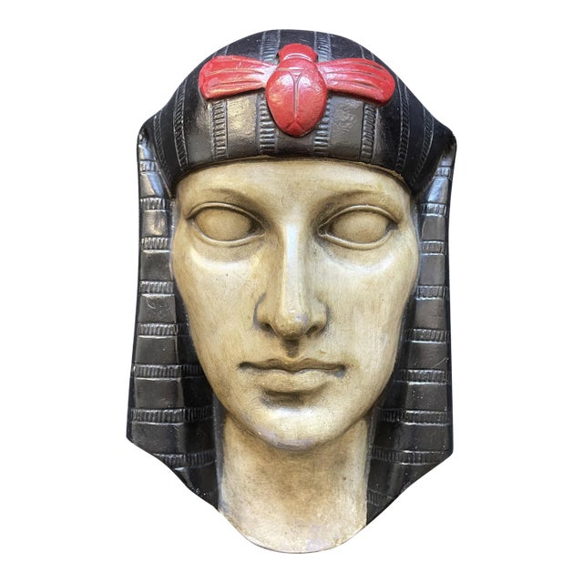 "Pharaoh W/ Winged Scarab," Art Deco Relief Sculpture For Sale