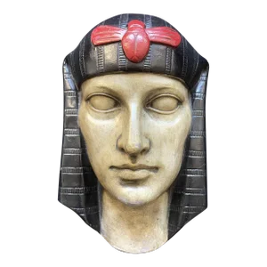 "Pharaoh W/ Winged Scarab," Art Deco Relief Sculpture
