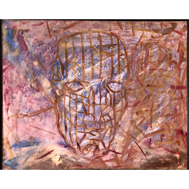 Cream Joseph Nechvatal, Post Conceptual Digital Artist Oil Painting Screenprint Diptych Joseph Nechvatal, 1985 For Sale - Image 8 of 14