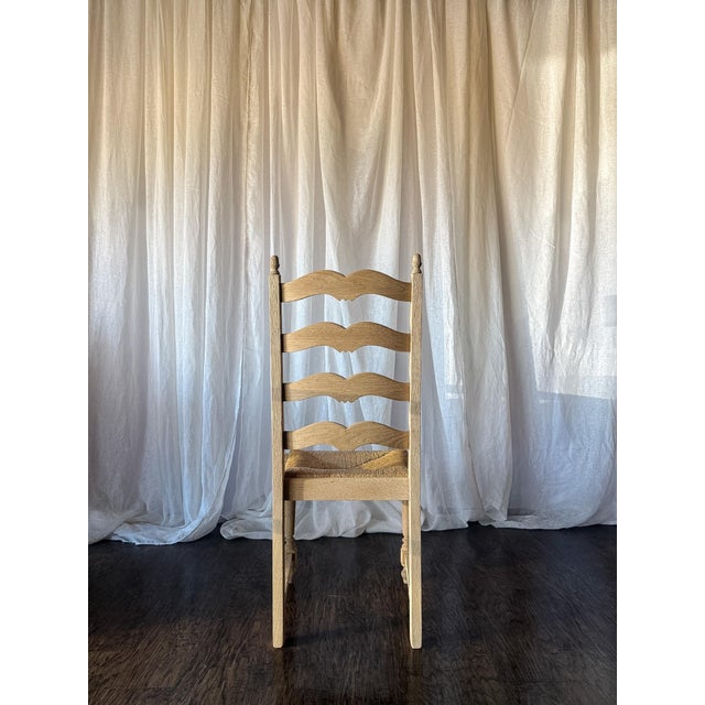 Set of Six Bleached French Ladderback Chairs For Sale - Image 4 of 8