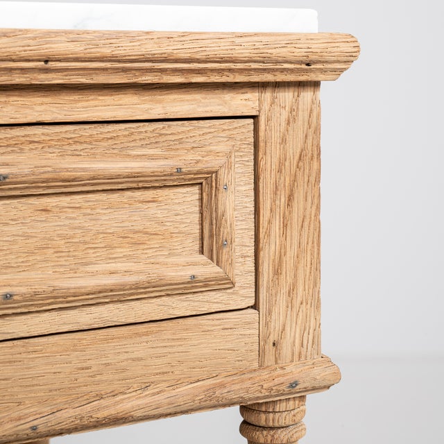 Early 20th Century French Oak Marble-Top Side Table For Sale - Image 10 of 13
