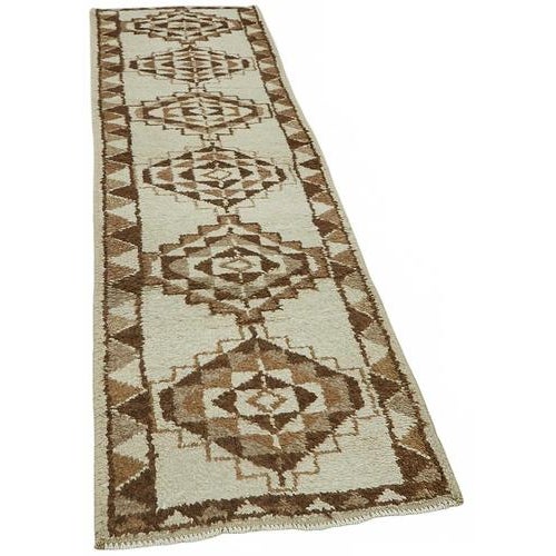 Textile Beige Bohemian Runner Rug For Sale - Image 7 of 7