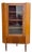 Danish Modern Teak Corner Glass Curio Cabinet or Bar For Sale