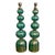 Pair of Murano Green and Gold Lamps For Sale