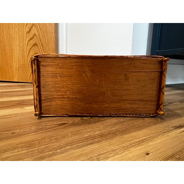 Tan Vintage Bamboo Desk Organizer For Sale - Image 8 of 8