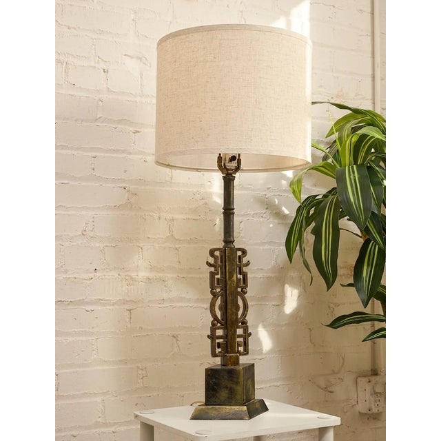 Mid 20th Century Brutalist Steel Table Lamps With Sculptural Geometric Bases - a Pair For Sale In Los Angeles - Image 6 of 12