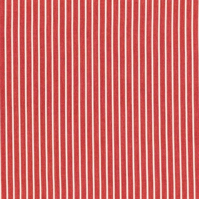 Sample - Schumacher Edie Stripe Fabric in Red For Sale