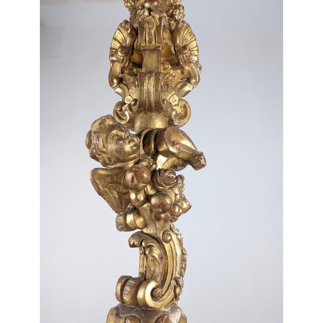 Baroque Torcheres in Golden Wood, 1800s, Set of 2 For Sale - Image 6 of 18
