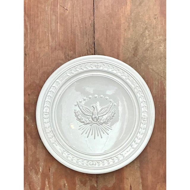 Figurative Vintage Italian Eagle Motif Ceramic Platter For Sale - Image 3 of 12