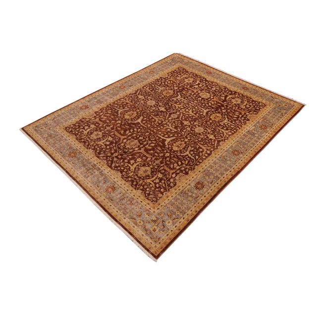 Rustic Classic Ziegler Brown Gray Hand-Knotted Wool Rug - 9'1'' X 11'4'' For Sale - Image 3 of 8