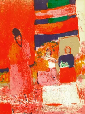Original 1964 Lithograph "Mexique" by Bernard Cathelin