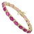 2010s 24 Carat Ruby & 1 Carat Diamond Affordable Tennis Bracelet 14 Karat Yellow Gold For Sale - Image 5 of 18