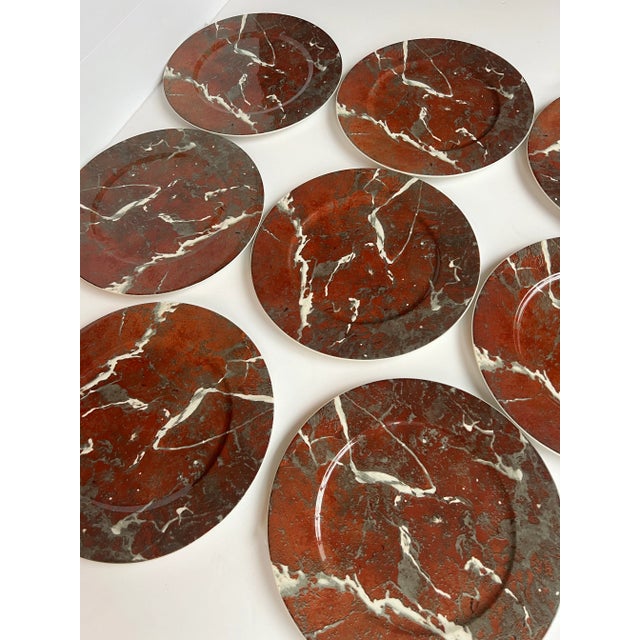 Ceramic Villeroy & Boch Marble Pattern Charger Plates - Set of 8 For Sale - Image 7 of 8