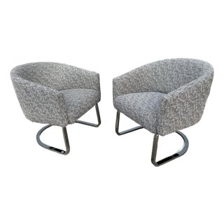 1970s Pace Cantilever Barrel Lounge Chairs For Sale