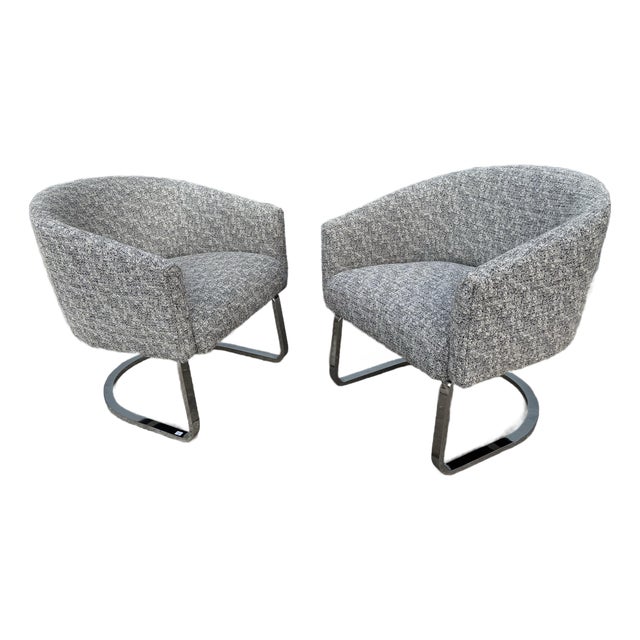 1970s Pace Cantilever Barrel Lounge Chairs For Sale