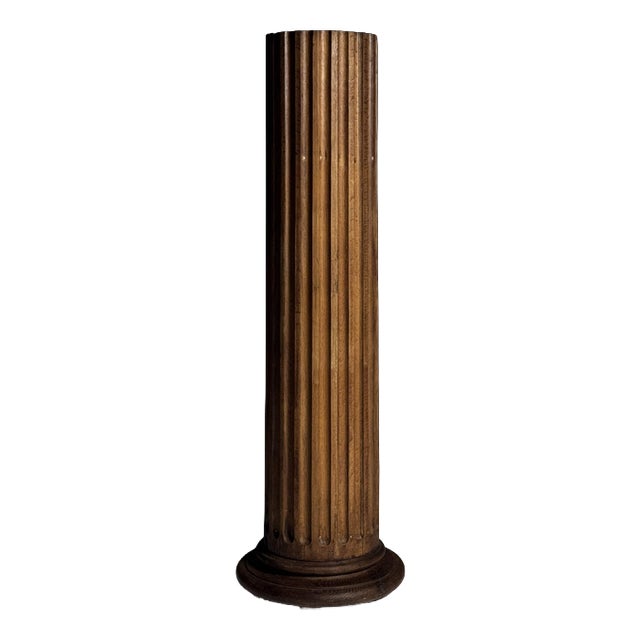 Mid-Century Column in Oak For Sale