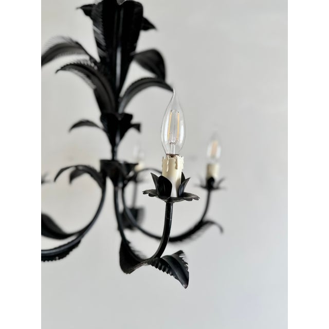 Vintage French Black Tole Chandelier, 1960s For Sale - Image 18 of 18