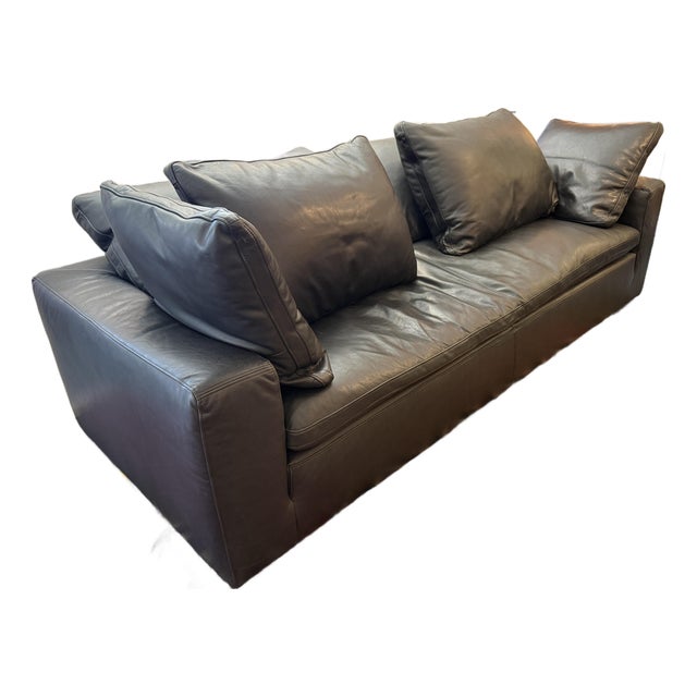 Restoration Hardware the Cloud Sofa, Ebony Cavalo Leather For Sale