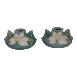 Example of Roseville Pottery Candlestick Holders and Votive Holders