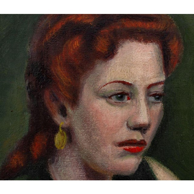 Harrison Frerichs (American, 1889-1976), Portrait of a Bohemian Woman, Oil on Canvas, depicting a lounging female figure...