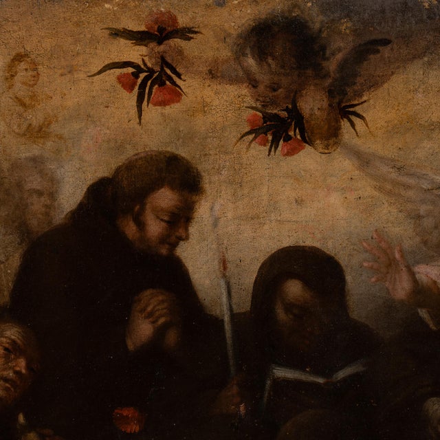 17th C. Original Oil on Canvas Painting of Passing & Last Communion of St.Jerome For Sale - Image 4 of 12