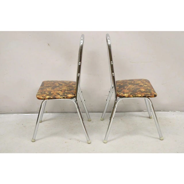 Metal 1970s Vintage Children's Small Mid Century Tubular Metal Side Chairs - a Pair For Sale - Image 7 of 10