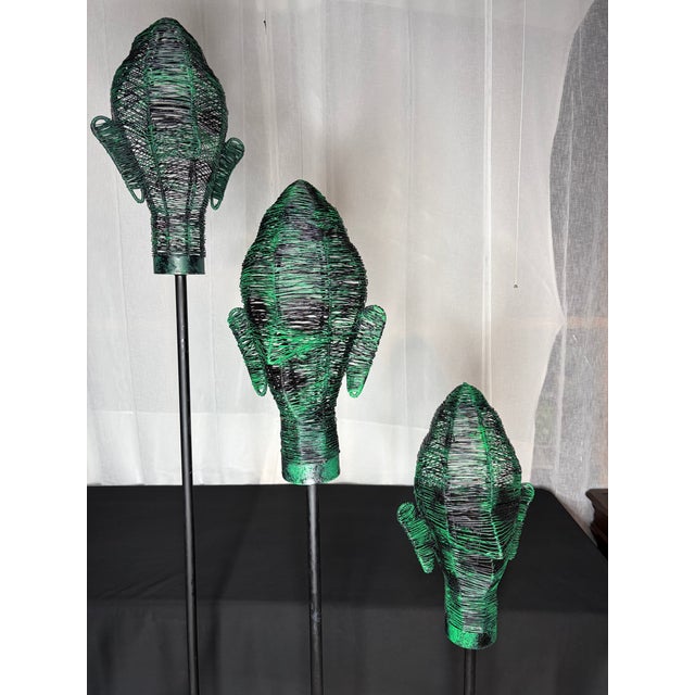 Contemporary 1990s Heads on Stand - Set of 3 For Sale - Image 3 of 6