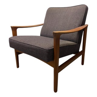 Mid-Century Modern Scandinavian Teak Lounge Arm Chair For Sale