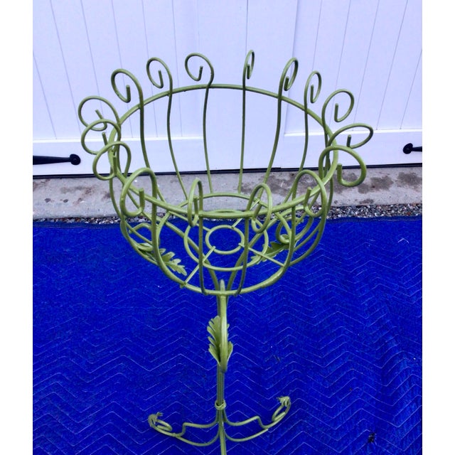 Tall Vintage Metal Salterini Style Plant Stand With Leaf Form in Fresh