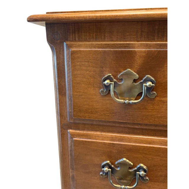 Brown Ethan Allen Traditional Maple 7-Drawer Tall Chest / Lingerie Chest Vintage Queen Anne Style For Sale - Image 8 of 12