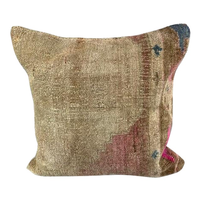 20 x 20 Rug Pillow Luminous Haven Turkish Pillow Cushion Cover For Sale