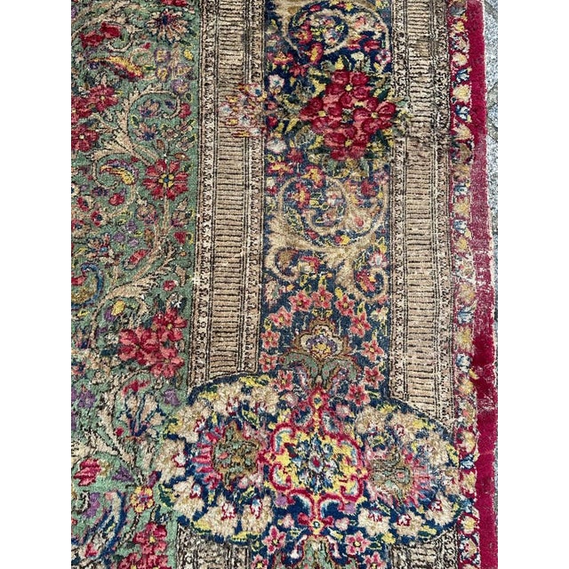 Large Mid-Century Distressed Kirman Rug, 1950s For Sale - Image 10 of 18