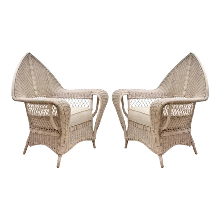 Ficks Reed Attributed Rattan Armchairs - A Pair | Chairish