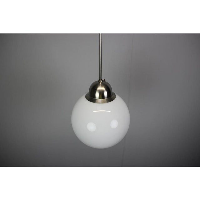 Art Deco Glass Globe Pendant Chandelier, Europe, 1930s For Sale - Image 3 of 9