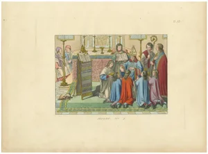 Medieval Church Ceremony, 1845, Engraving on Paper