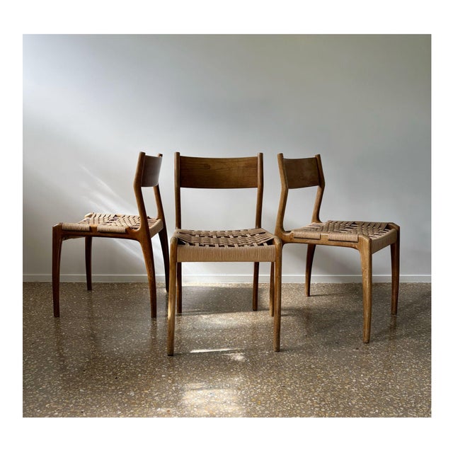 Mid-Century Modern Dining Chairs, Italy, 1950s, Set of 3 For Sale - Image 9 of 9