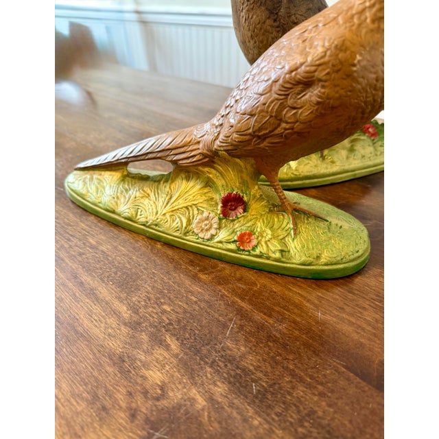 Large Hand-Painted Pheasant Pair For Sale - Image 6 of 12